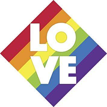 Rainbow Banner Logo - LGBTQ Love Pride Rainbow Logo Icon Banner Vinyl Decal
