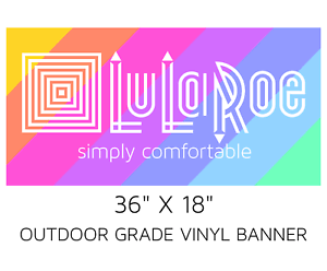 Rainbow Banner Logo - LuLaRoe logo colored rainbow vinyl BANNER 36 x 18 UP