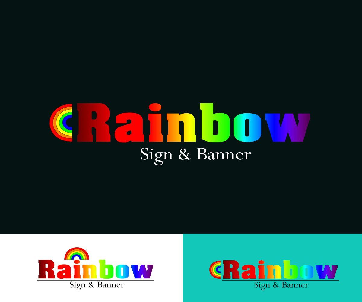 Rainbow Banner Logo - Bold, Masculine, Electrical Logo Design for Rainbow Sign & Banner