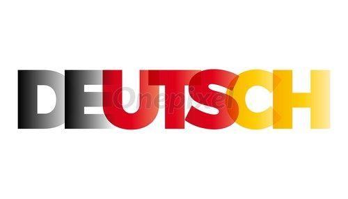 Rainbow Banner Logo - The word German. Vector banner with the text colored rainbow ...