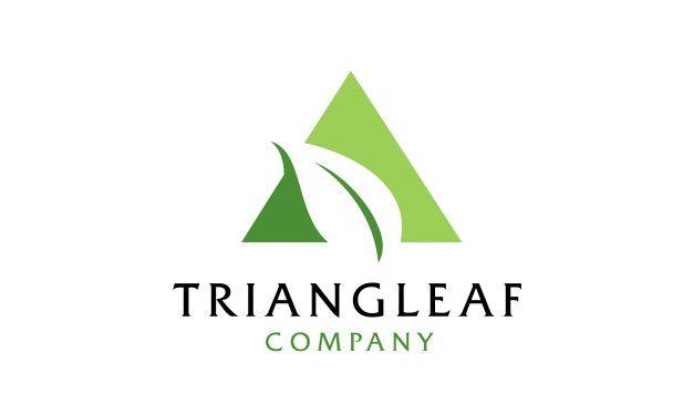 Triangle with Leaf Logo - Triangle with leaf logo design Vector | Premium Download