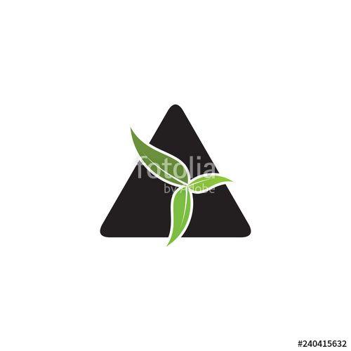 Triangle with Leaf Logo - Triangle with leaf logo, farming industry logo