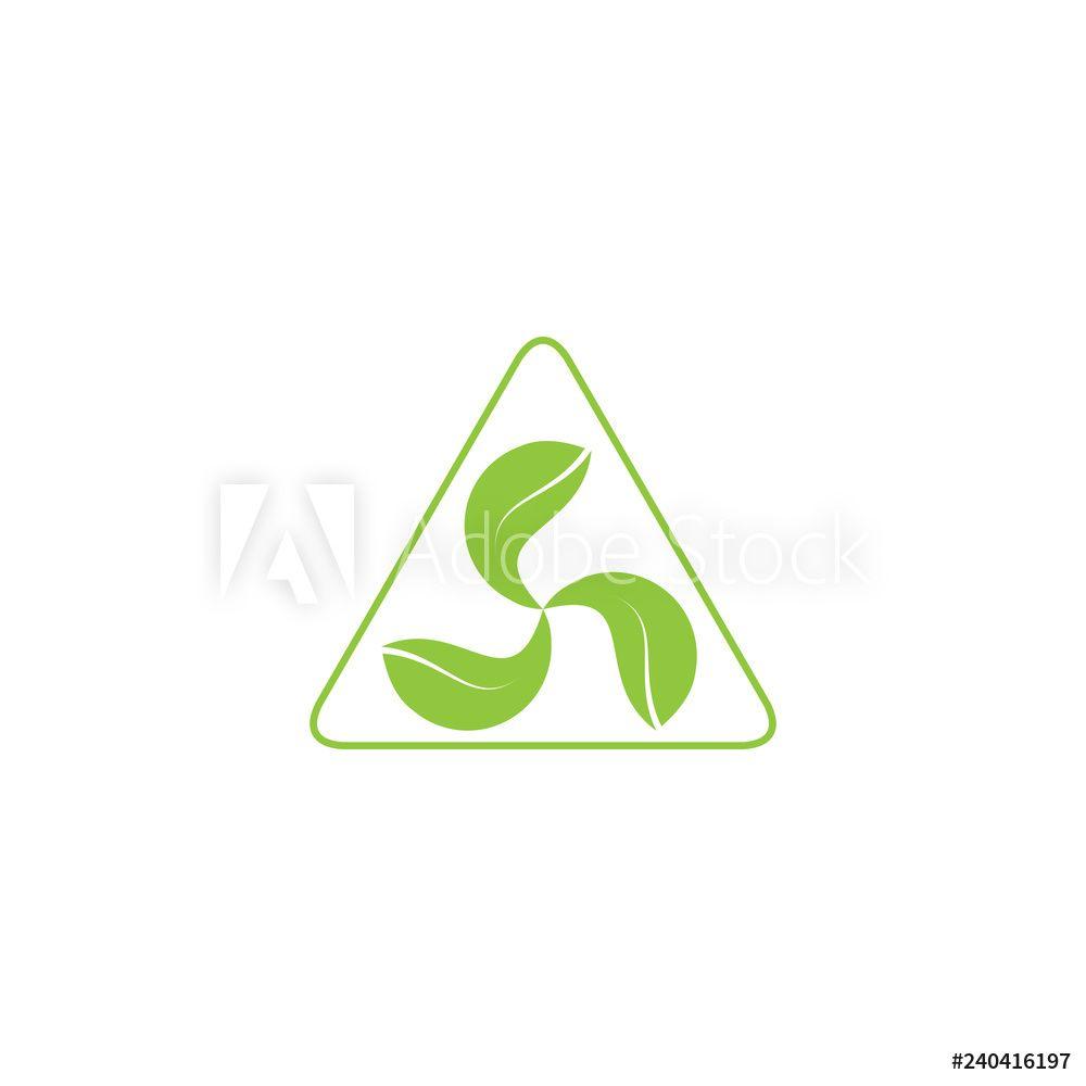 Triangle with Leaf Logo - Photo & Art Print Triangle with leaf logo for environmental care