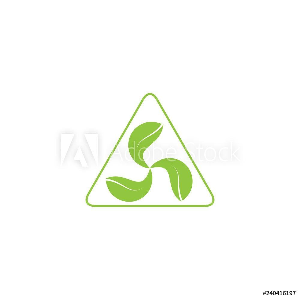 Triangle with Leaf Logo - Photo & Art Print Triangle with leaf logo for environmental care