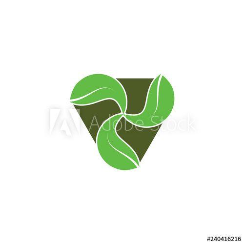 Triangle with Leaf Logo - Triangle with leaf logo for environmental care logo, legal logging ...