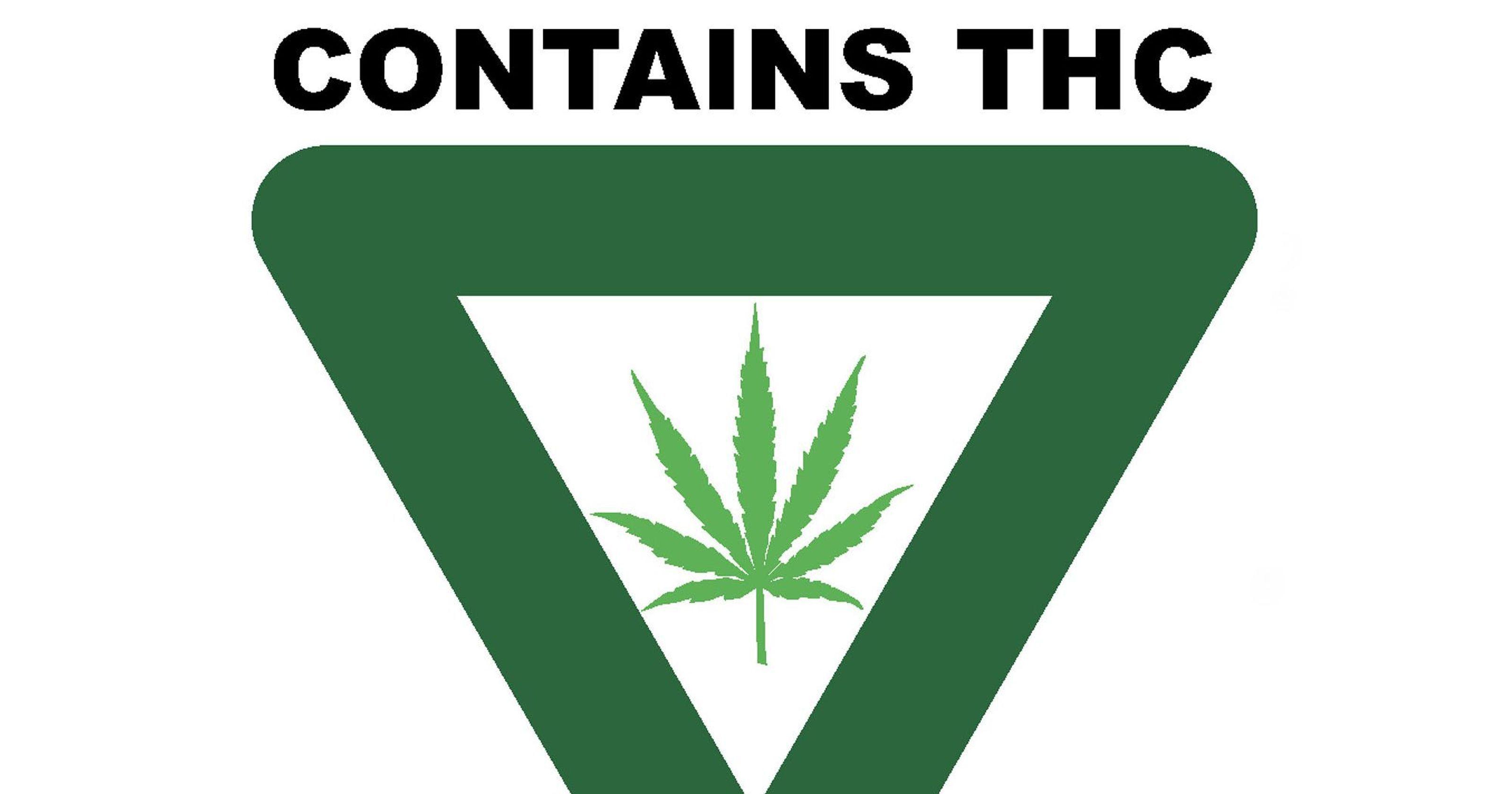 Triangle with Leaf Logo - Upside down, green triangle and cannabis leaf becomes pot symbol