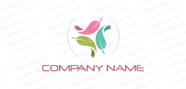 Triangle with Leaf Logo - triangle made of leaves | Logo Template by LogoDesign.net