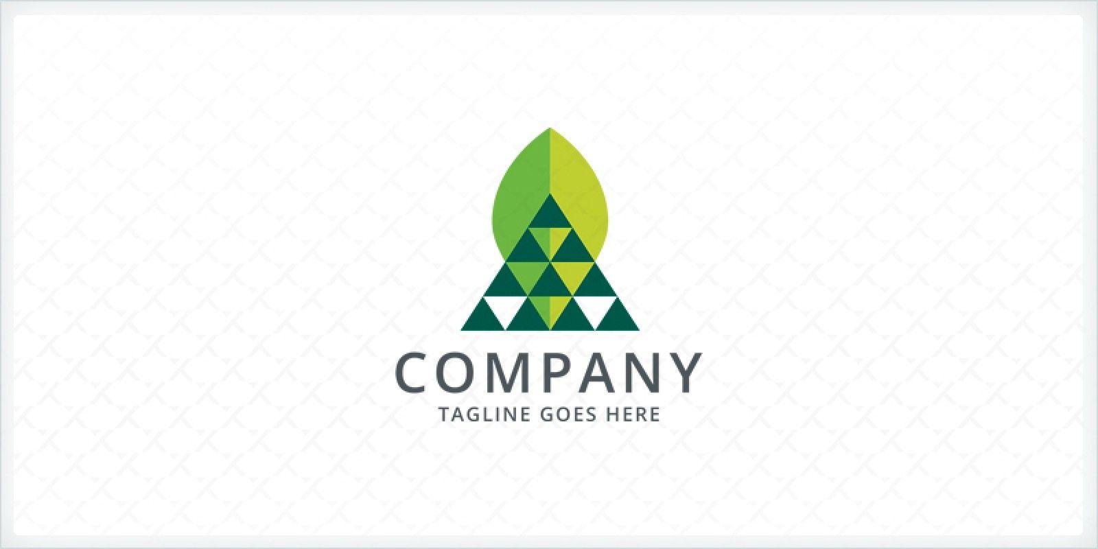 Triangle with Leaf Logo - Delta Leaf Logo Template