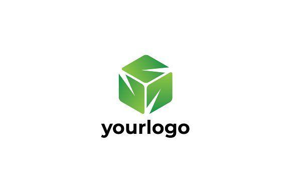 Triangle with Leaf Logo - Cube leaf Logo ~ Logo Templates ~ Creative Market
