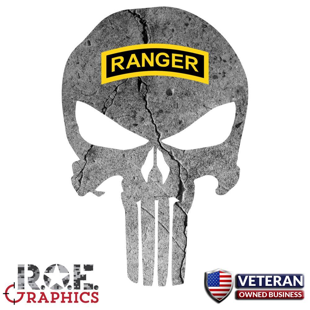 Vinyl Graphics Logo - Punisher Skull Window Decal Vinyl Graphic US Army Ranger Tab veteran ...