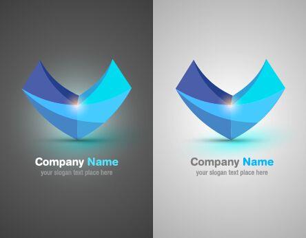 Abstract Company Logo - Colorful abstract company logos set vector 04 free download