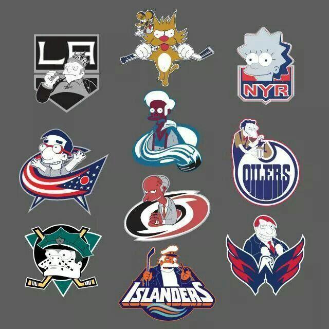 Cool Hockey Team Logo - NHL Hockey Team Logos Simpson Ized. The Simpsons Animation TV Show