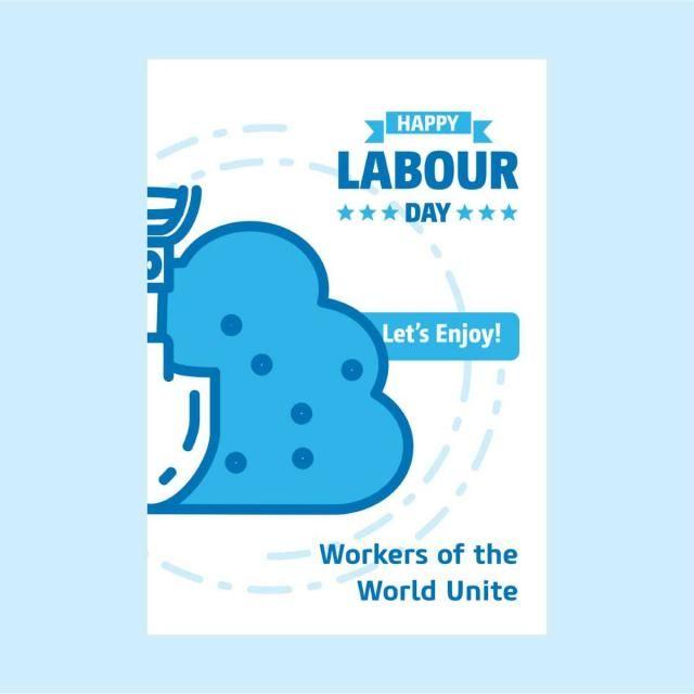 As Blue Spade Logo - Happy Labour day design with white and blue theme vector with spade
