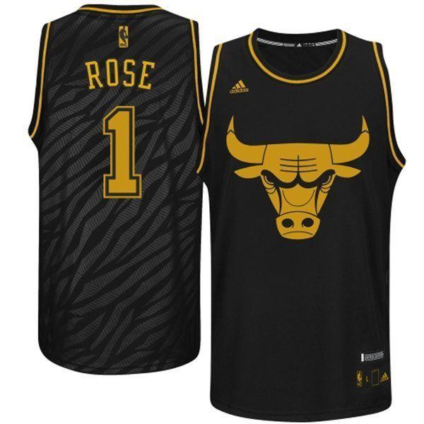 Black and Gold Bulls Logo - Cheap Adidas NBA Chicago Bulls 1 Derrick Rose Static Fashion ...