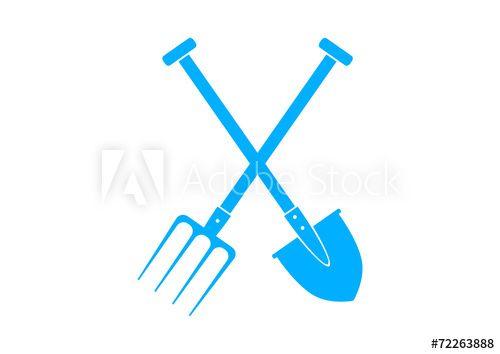 As Blue Spade Logo - Blue spade and pitchfork on white background - Buy this stock vector ...