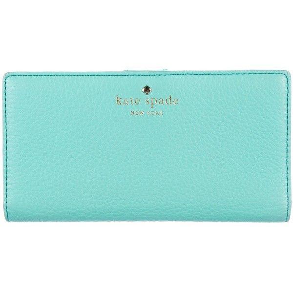 As Blue Spade Logo - Pre Owned Kate Spade New York Leather Logo Wallet ($65) ❤ Liked