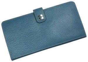 As Blue Spade Logo - Kate Spade Wallet Logo Signature Snap Button Blue Leather Clutch