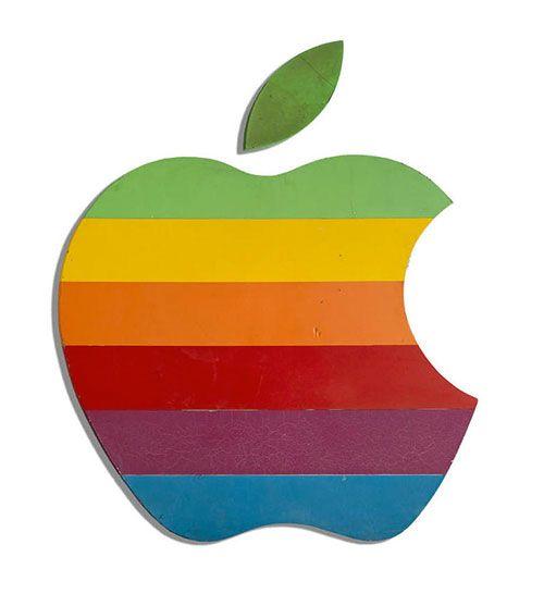 Original Apple Logo - Original Apple office signage from $10,000 | Logo Design Love