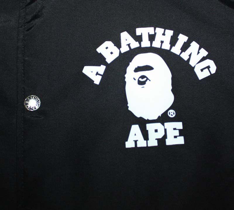 White BAPE Logo - Bape College Logo Coach Jacket