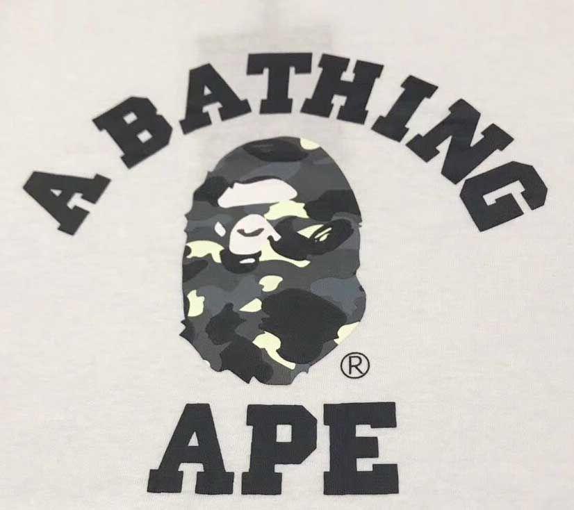 White BAPE Logo - Bape City Camo College Logo T Shirt