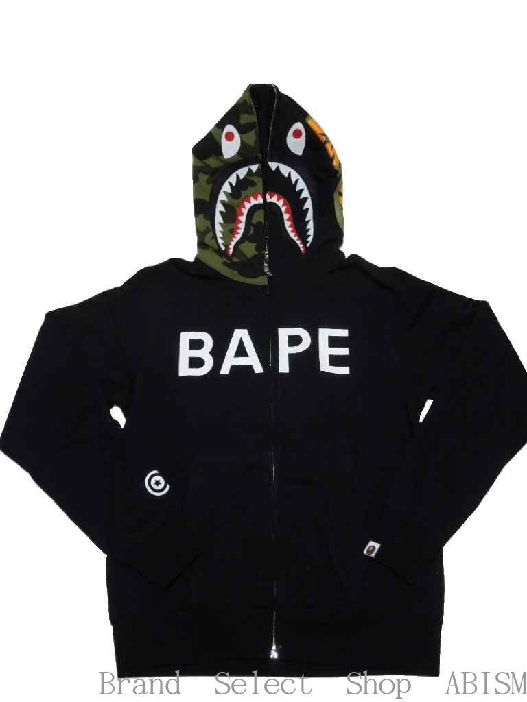 White BAPE Logo - brand select shop abism: A BATHING APE (APE) SHARK FULL ZIP HOODIE ...