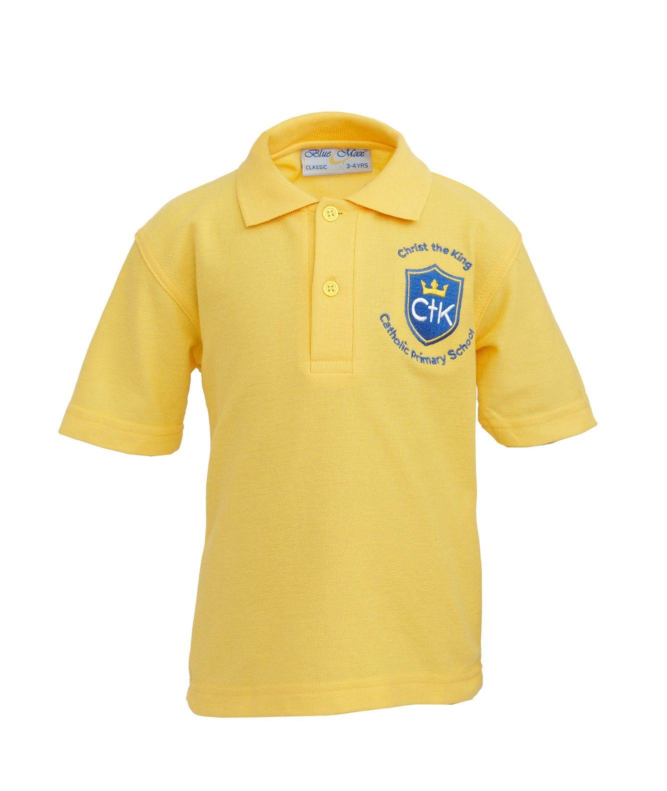 Gold Polo Logo - CTK Gold Polo Shirt with School Logo (8791) The King