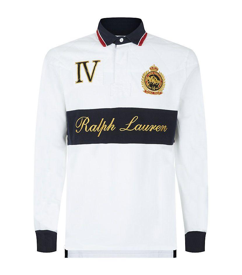Gold Polo Logo - Polo Ralph Lauren Custom Fit Signature Logo Polo Shirt in White for ...