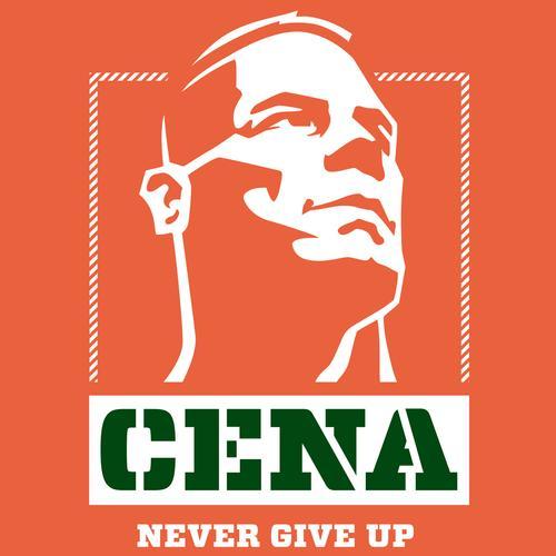 WWE John Cena Logo - WWE John Cena Never Give Up Face Official Men's T-shirt (Orange ...