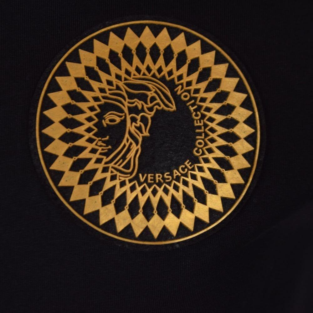 Gold Polo Logo - VERSACE COLLECTION Versace Collection Black & Gold Rubber Logo Polo ...