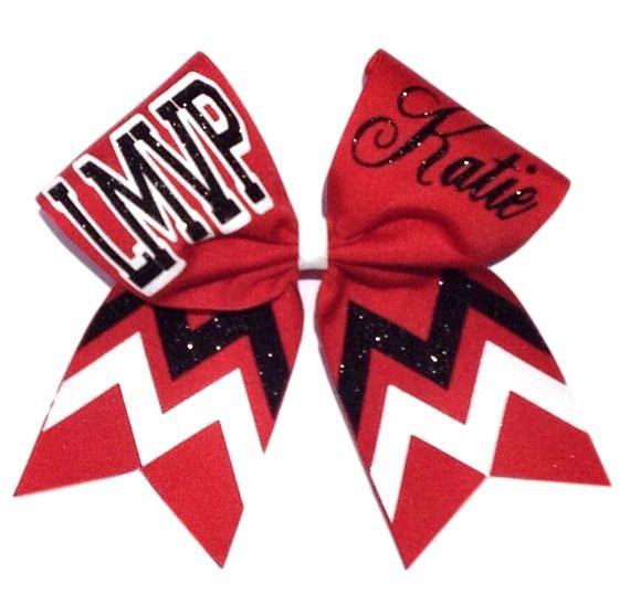 Red Bow Tie with White Triangles Logo - personalized team logo chevron personalized cheer bow red black ...