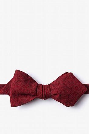 Red Bow Tie with White Triangles Logo - Shop Diamond Tip Bow Ties