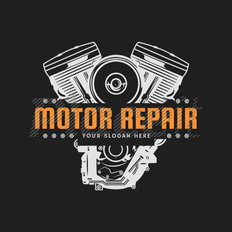 Mechanic Shop Logo - Placeit Logo Maker with Motor Line Art