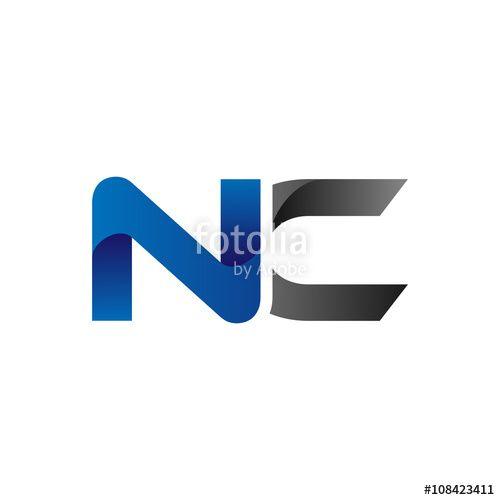 NC Logo - Modern Simple Initial Logo Vector Blue Grey Letters nc Stock image