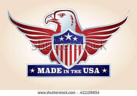Blue Eagle Crest Logo - American Eagle Crest. RED & BLUE. Eagle, Made in america