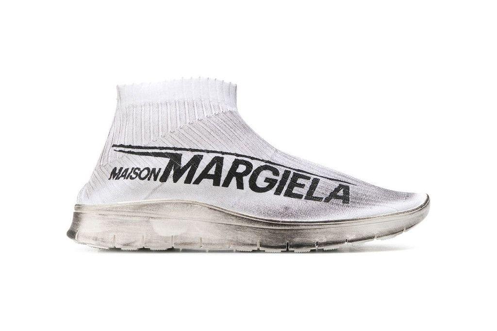 Shoes Hypebeast Logo - Maison Margiela Dirty Logo Sock Sneaker