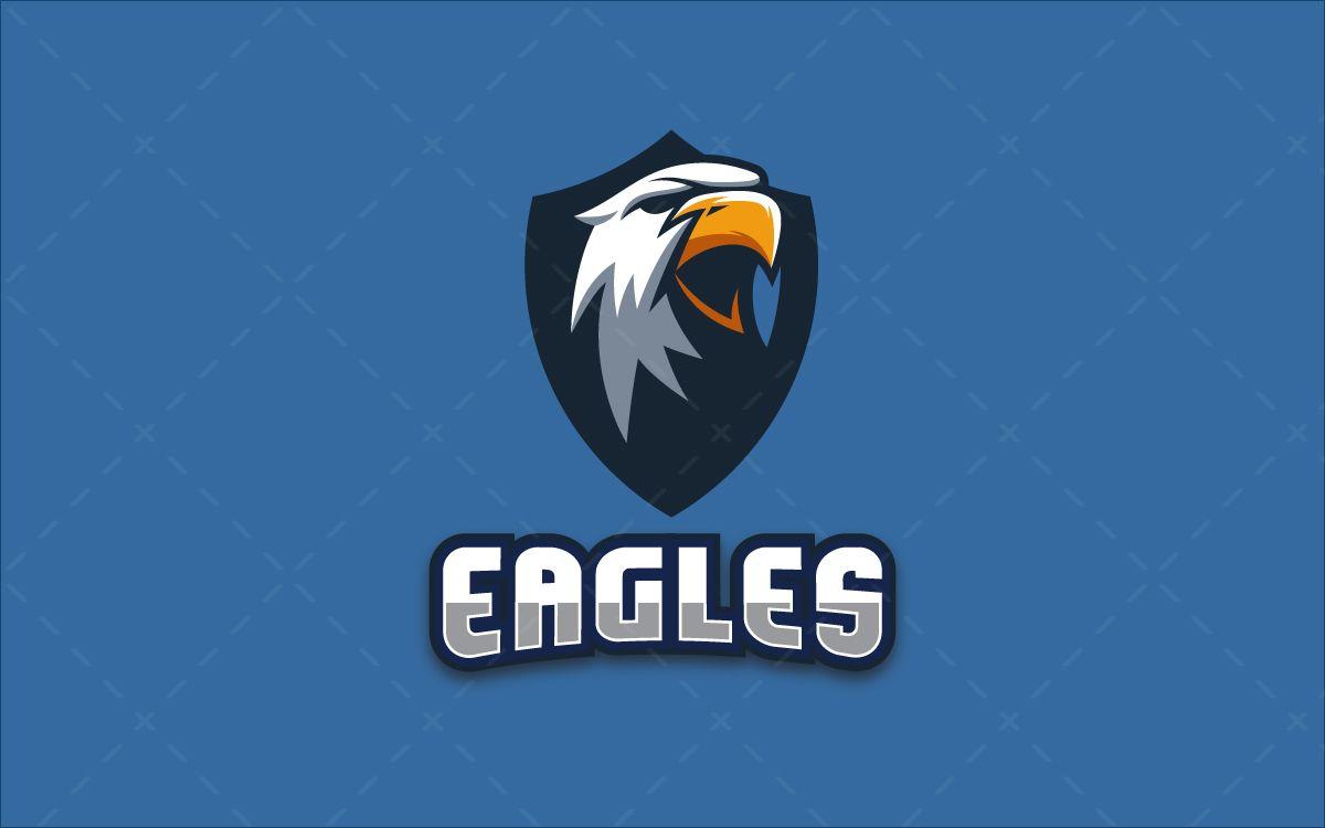 Blue Eagle Crest Logo - Spectacular Eagle Crest Mascot Logo