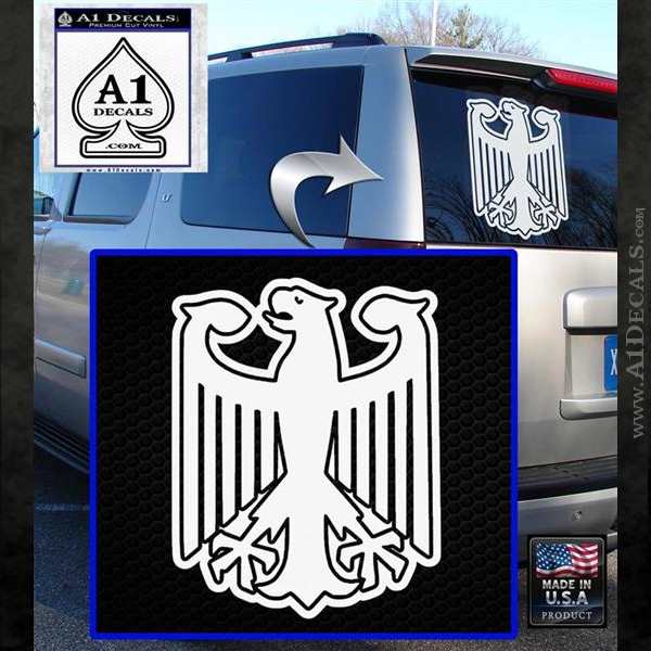 Blue Eagle Crest Logo - German Eagle Crest Deutschland Germany Flag Decal Sticker A1 Decals