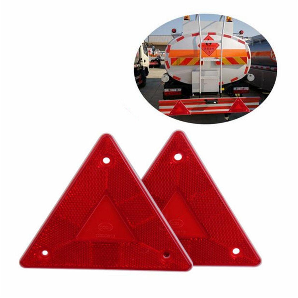 Red Triangular Automotive Logo - Details about Pairs Red Triangular Side Red Reflectors For Rear Triangle Truck Caravan