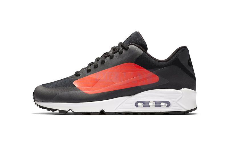 Shoes Hypebeast Logo - Nike Air Max 90 Big Logo Black Bright Crimson