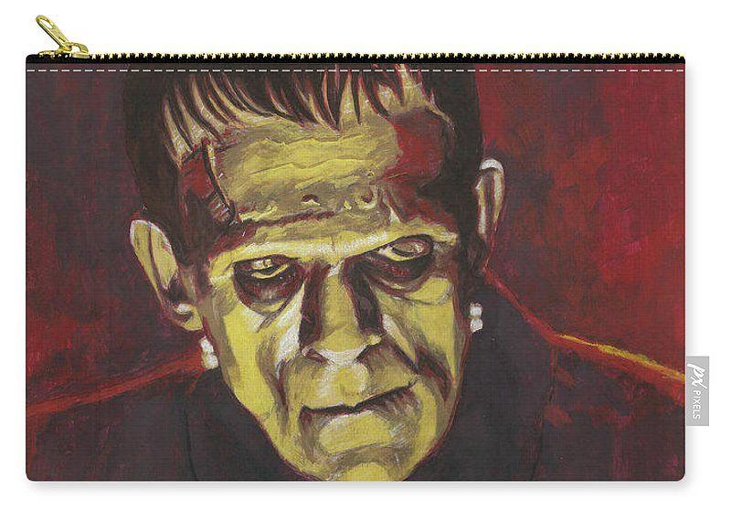 Frankenstein I Can Use Logo - Frankenstein 1931 Boris Karloff In Color With Text Logo Carry-all ...
