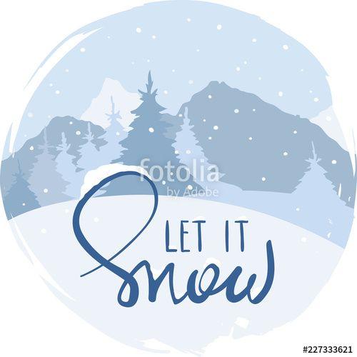 Snowy Mountain Logo - Snowy mountains and firs, Christmas background / Vector illustration ...