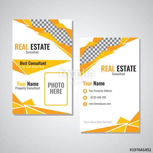 Yellow Triangle Company Logo - Real Estate business vertical identity card template vector design ...