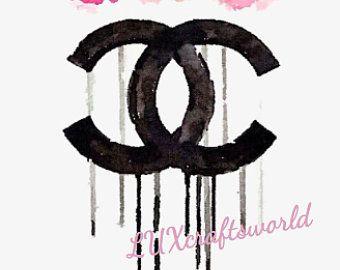 Pink Chanel Flower Logo - Flower chanel logo | Etsy