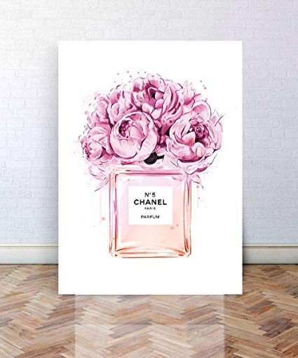 Pink Chanel Flower Logo - Chanel No.5 Perfume Art / Chanel Canvas Art / A3 Art / Poster Art ...