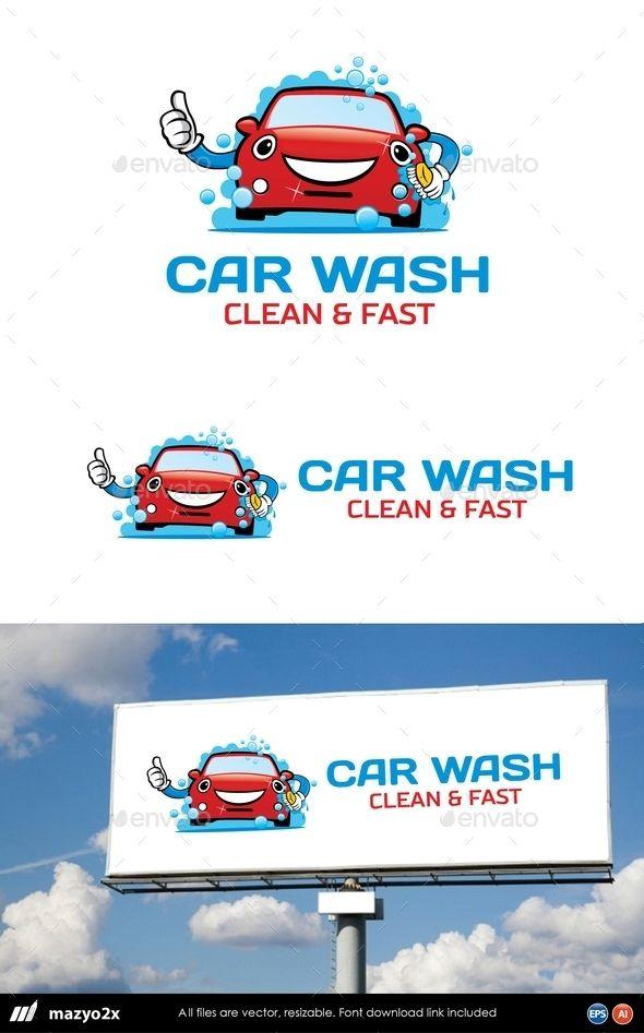 Clean Funny Logo - Car Wash Logo AI Illustrator, Resizable, CS, auto, automotive, body