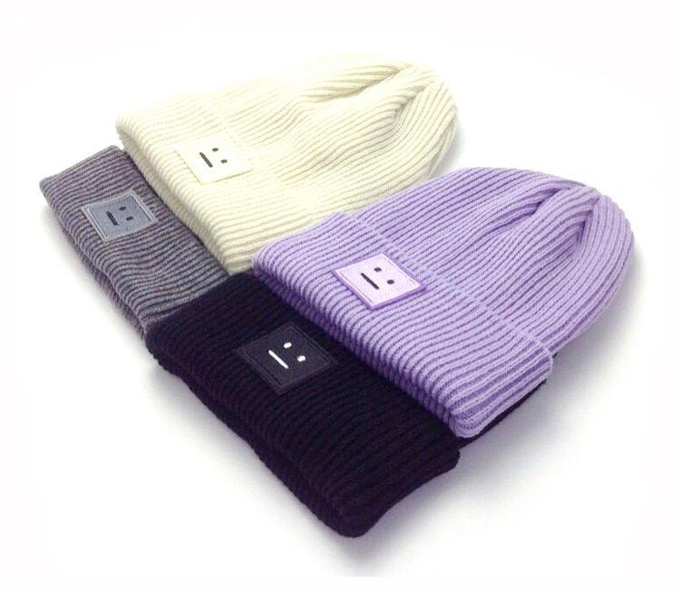 Square with Faces Logo - The 2015 Square faces printed label beanie leisure knitted hat warm ...