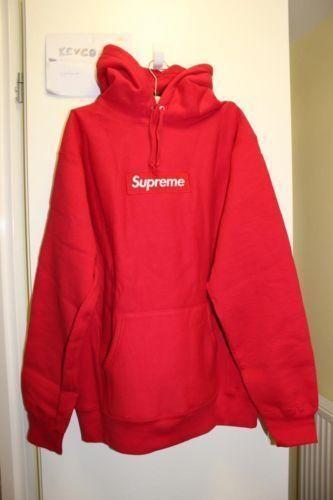 Plain Red Box Logo - Supreme Hoodie