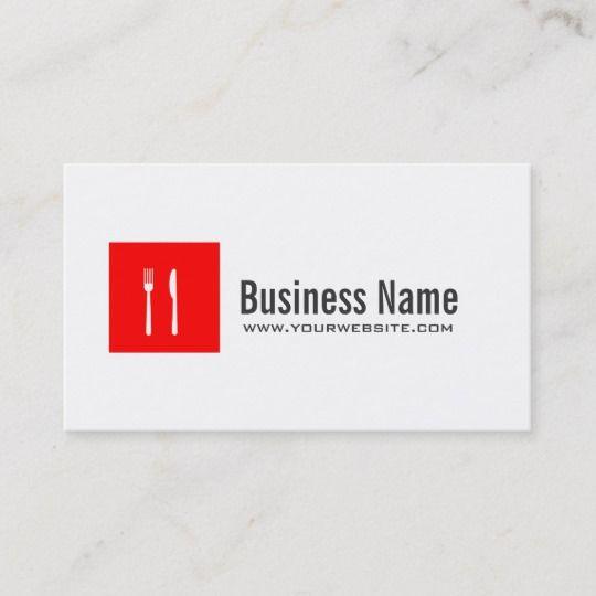 Plain Red Box Logo - Catering Chef Modern Red Box Plain Business Card
