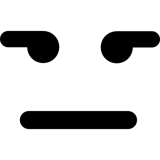 Square with Faces Logo - Emoticon square face with straight mouth Icon
