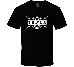 Tesla Band Logo - Tesla band logo tour cover album black White tshirt men's T-shirt ...